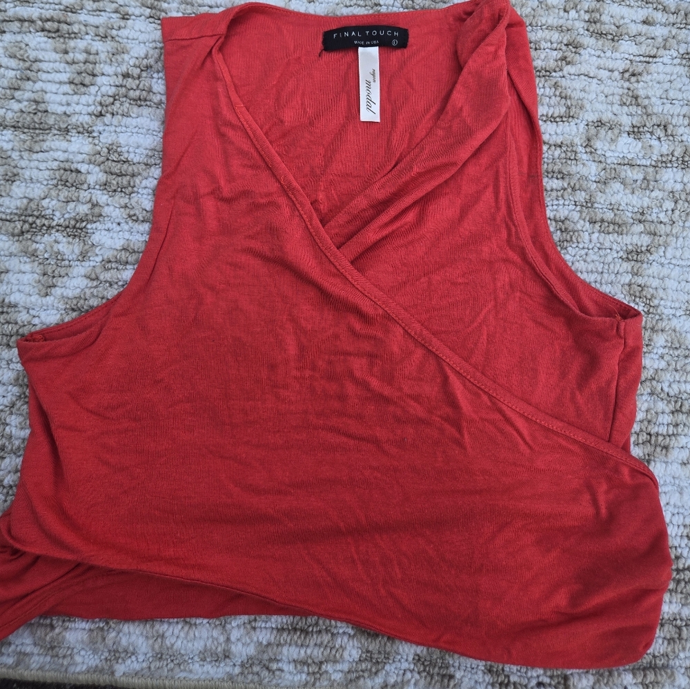Final Touch Vibrant Red Crop Top